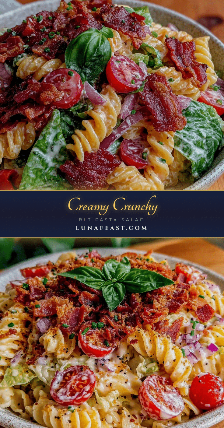 creamy crunchy blt pasta salad recipe