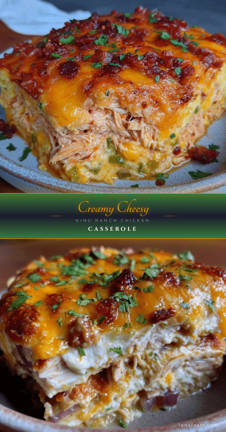 Creamy King Ranch Chicken Casserole recipe
