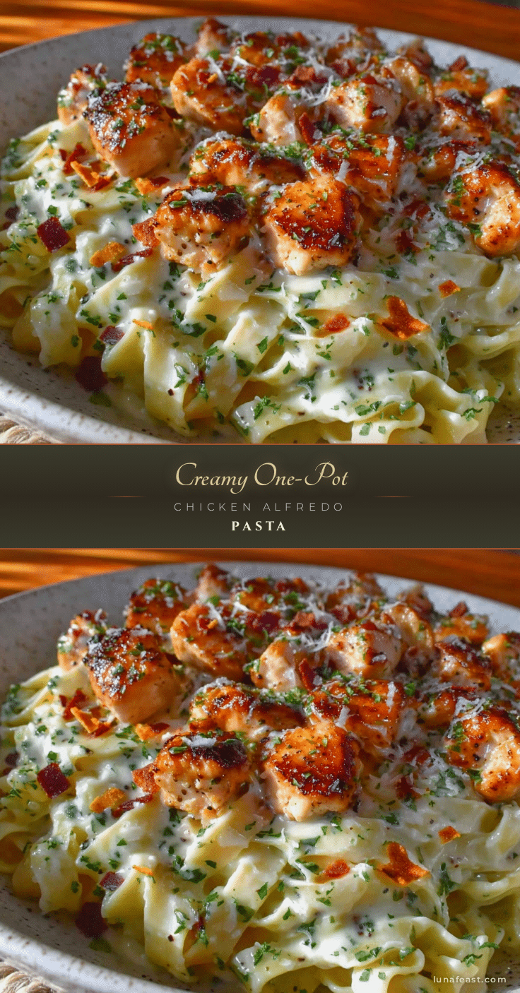 creamy one-pot chicken alfredo pasta recipe