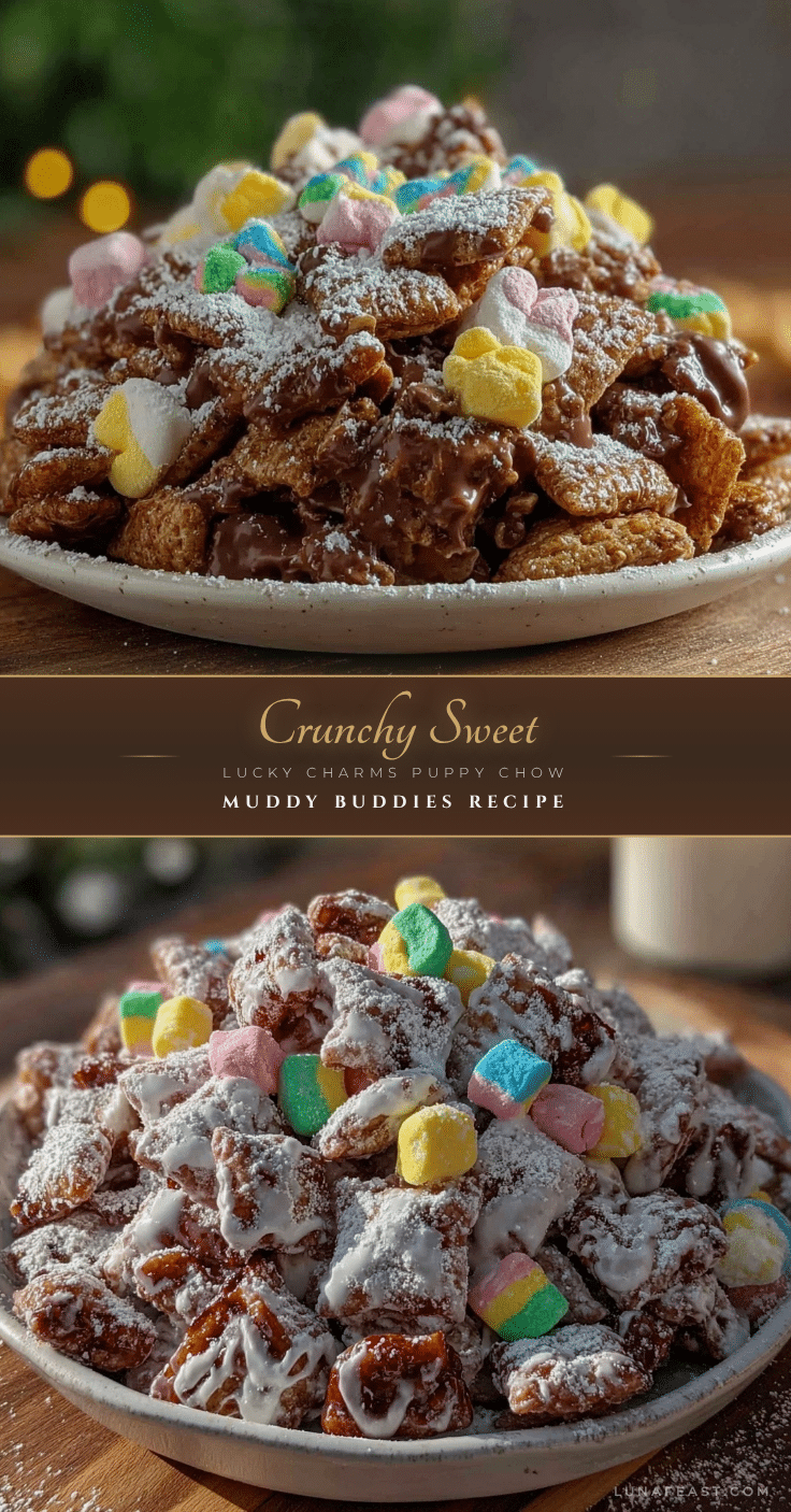 Crunchy Lucky Charms Puppy Chow Snack Mix recipe