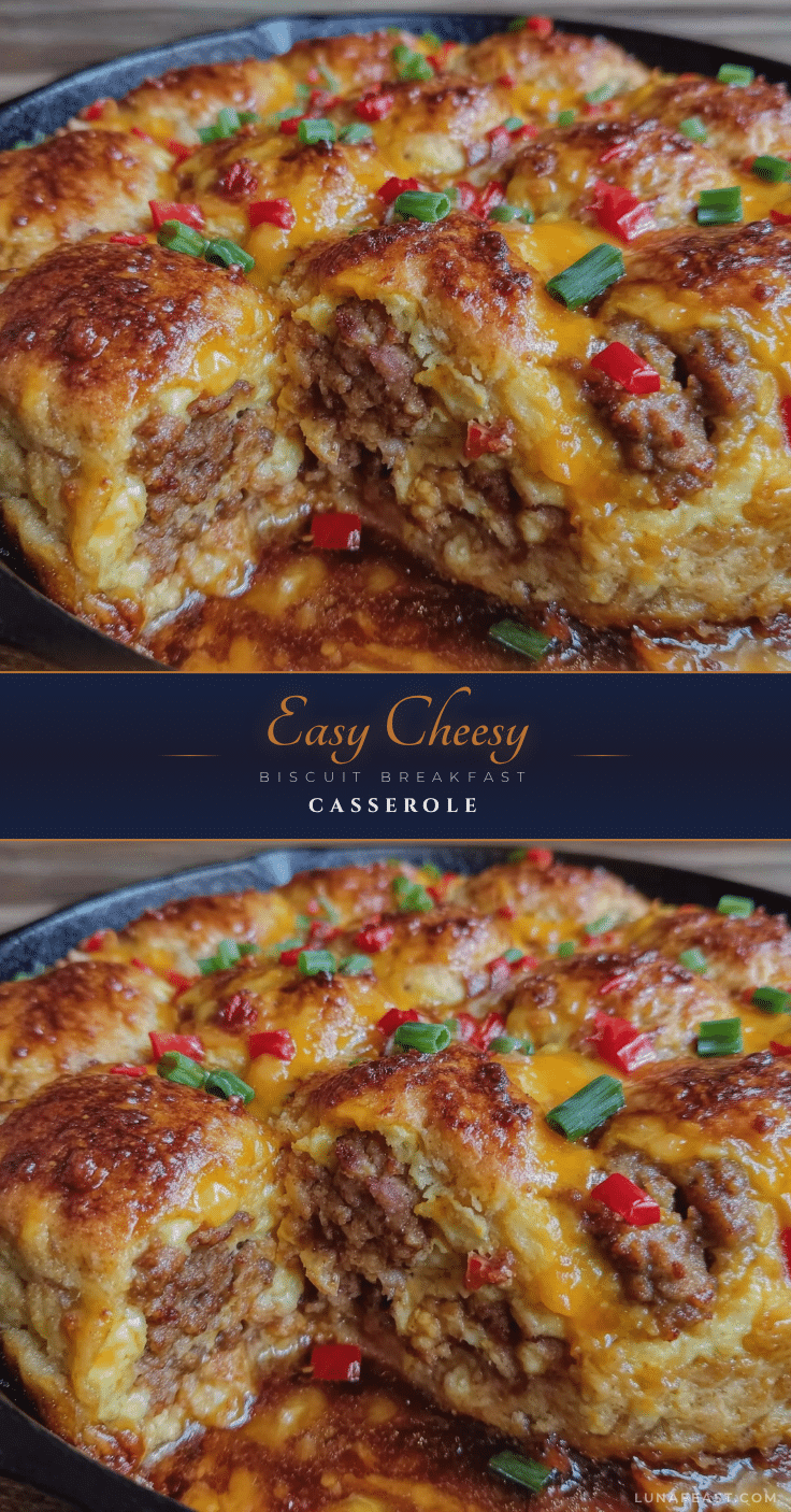 easy cheesy biscuit breakfast casserole recipe