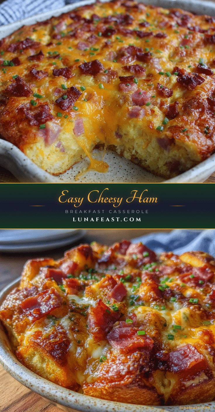 easy cheesy ham and cheese breakfast casserole recipe