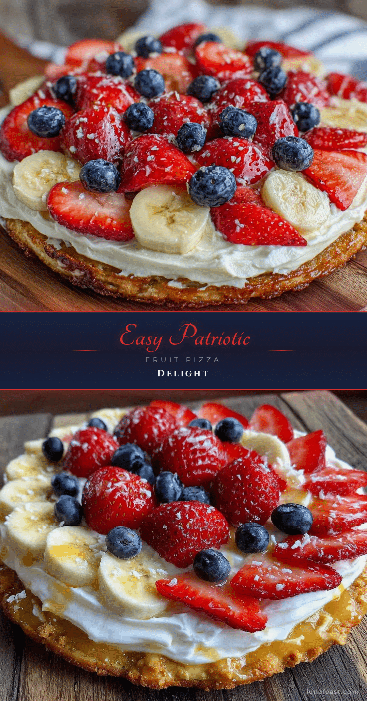 Easy Patriotic Fruit Pizza recipe