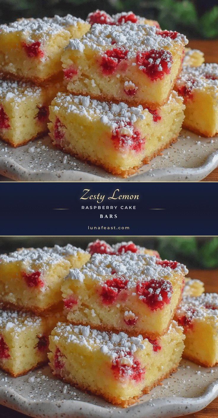 lemon raspberry cake bars recipe