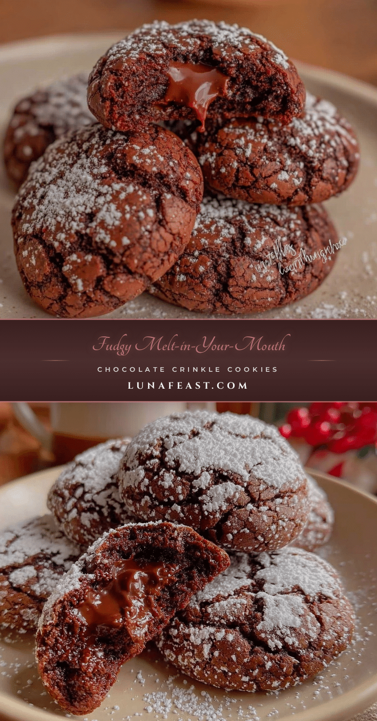 tender chocolate crinkle cookies recipe