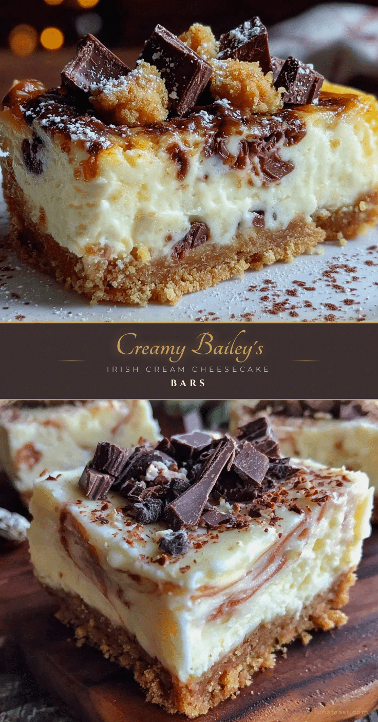 Baileys Irish Cream cheesecake bars recipe