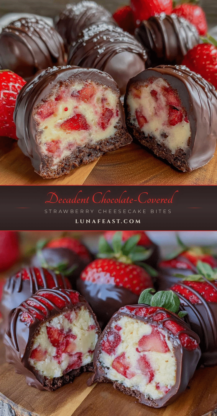 chocolate-covered strawberry cheesecake bites recipe