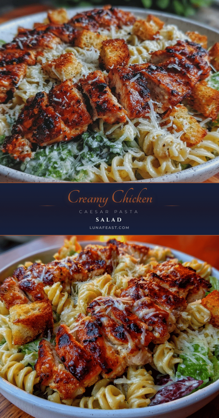 creamy chicken caesar pasta salad recipe