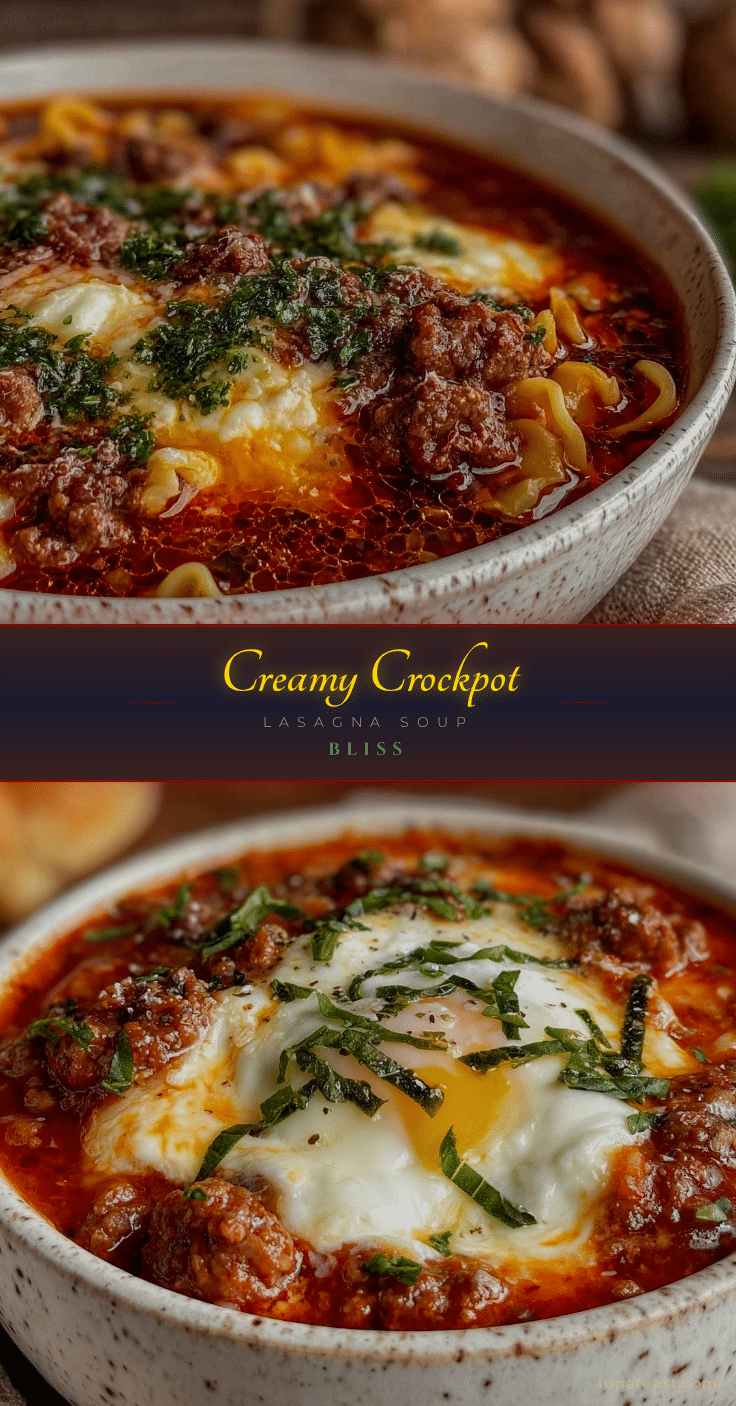 creamy crockpot lasagna soup recipe