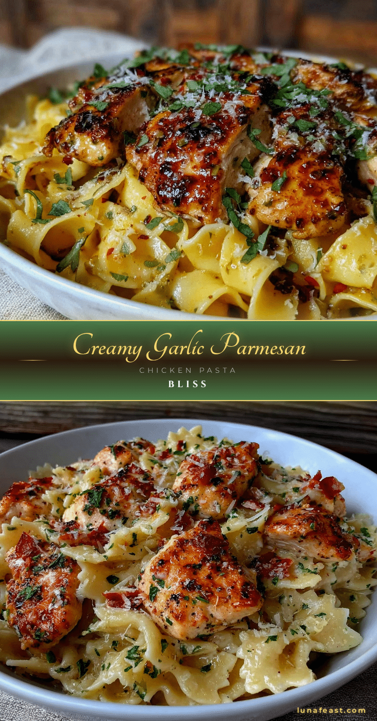 creamy garlic parmesan chicken pasta recipe