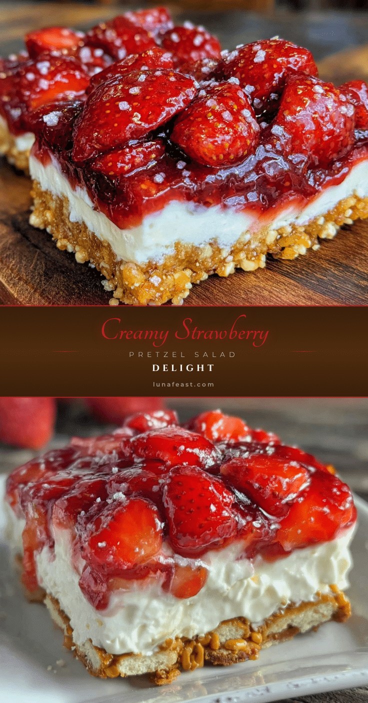 Creamy Strawberry Pretzel Salad Delight recipe