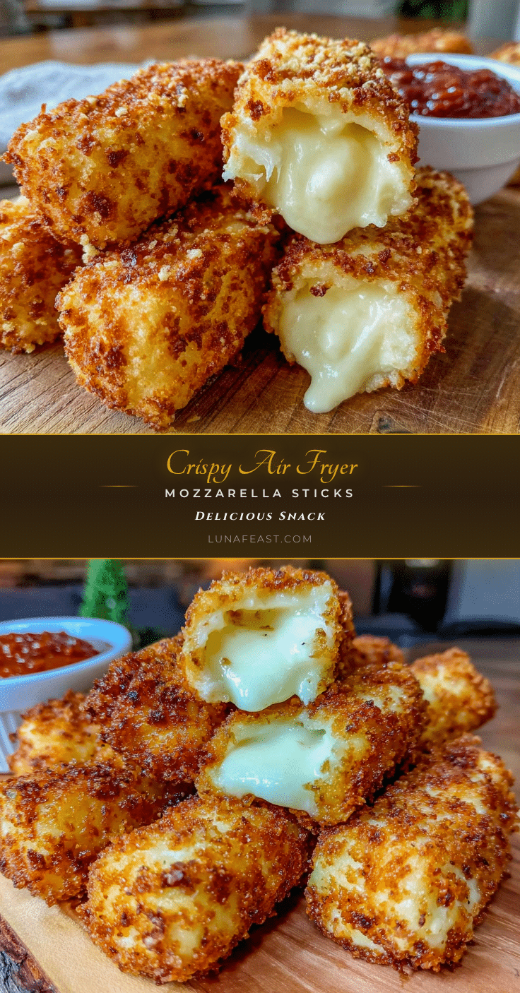 crispy air fryer mozzarella sticks recipe