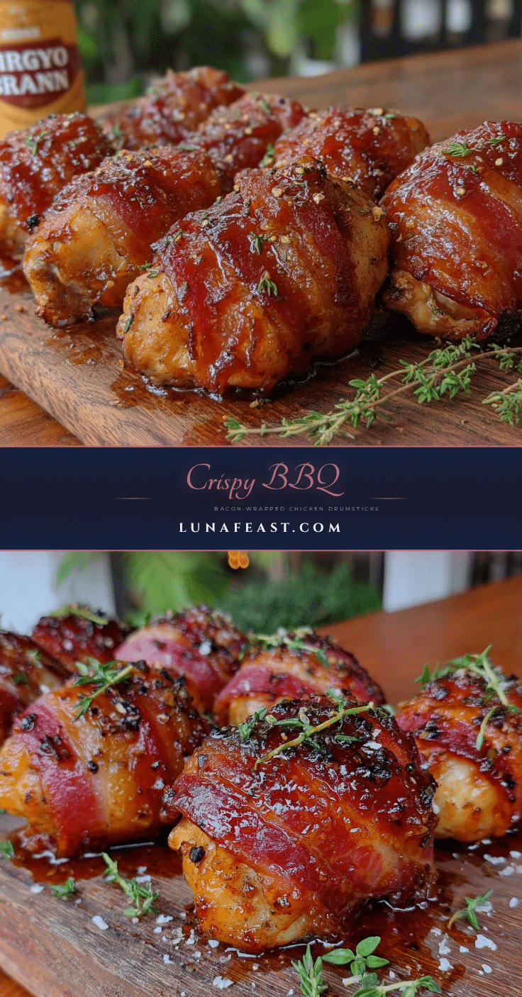 crispy bbq bacon-wrapped chicken drumsticks recipe