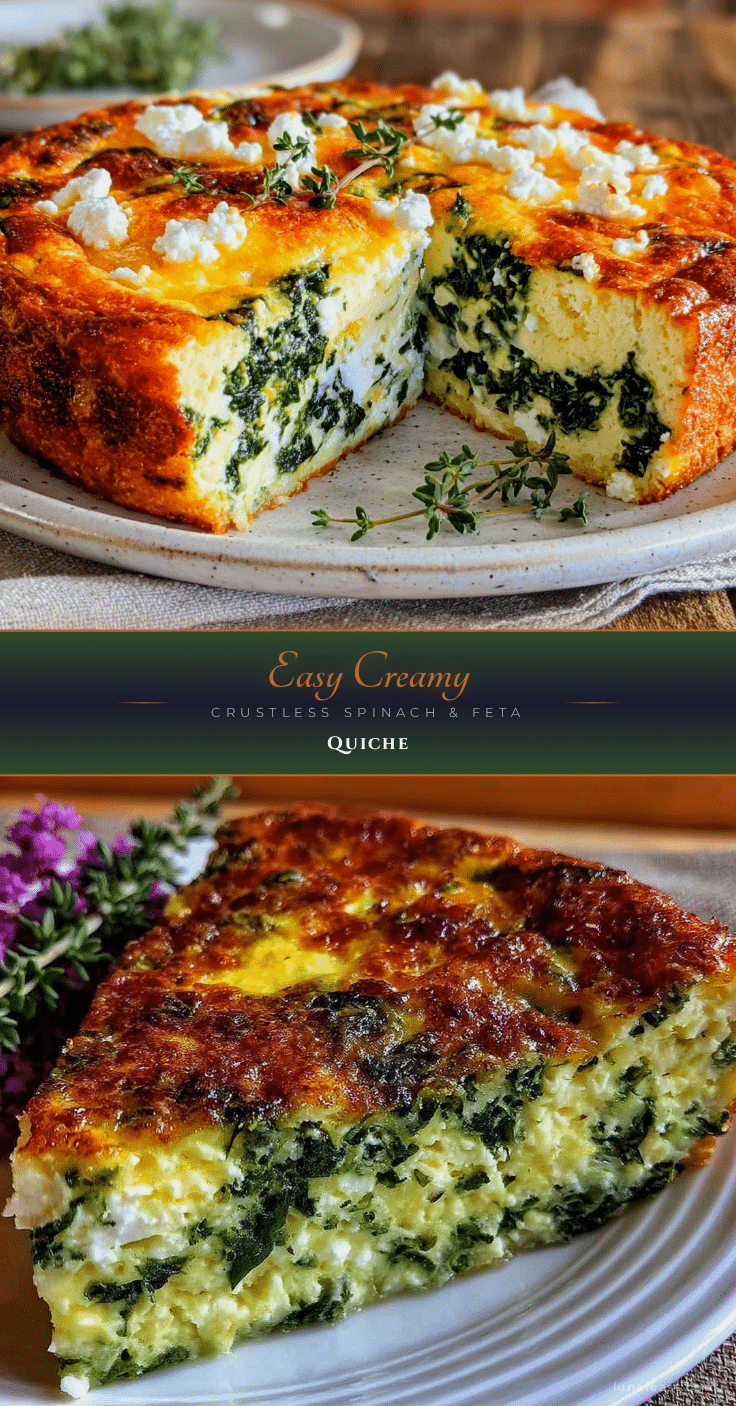 crustless spinach and feta quiche recipe