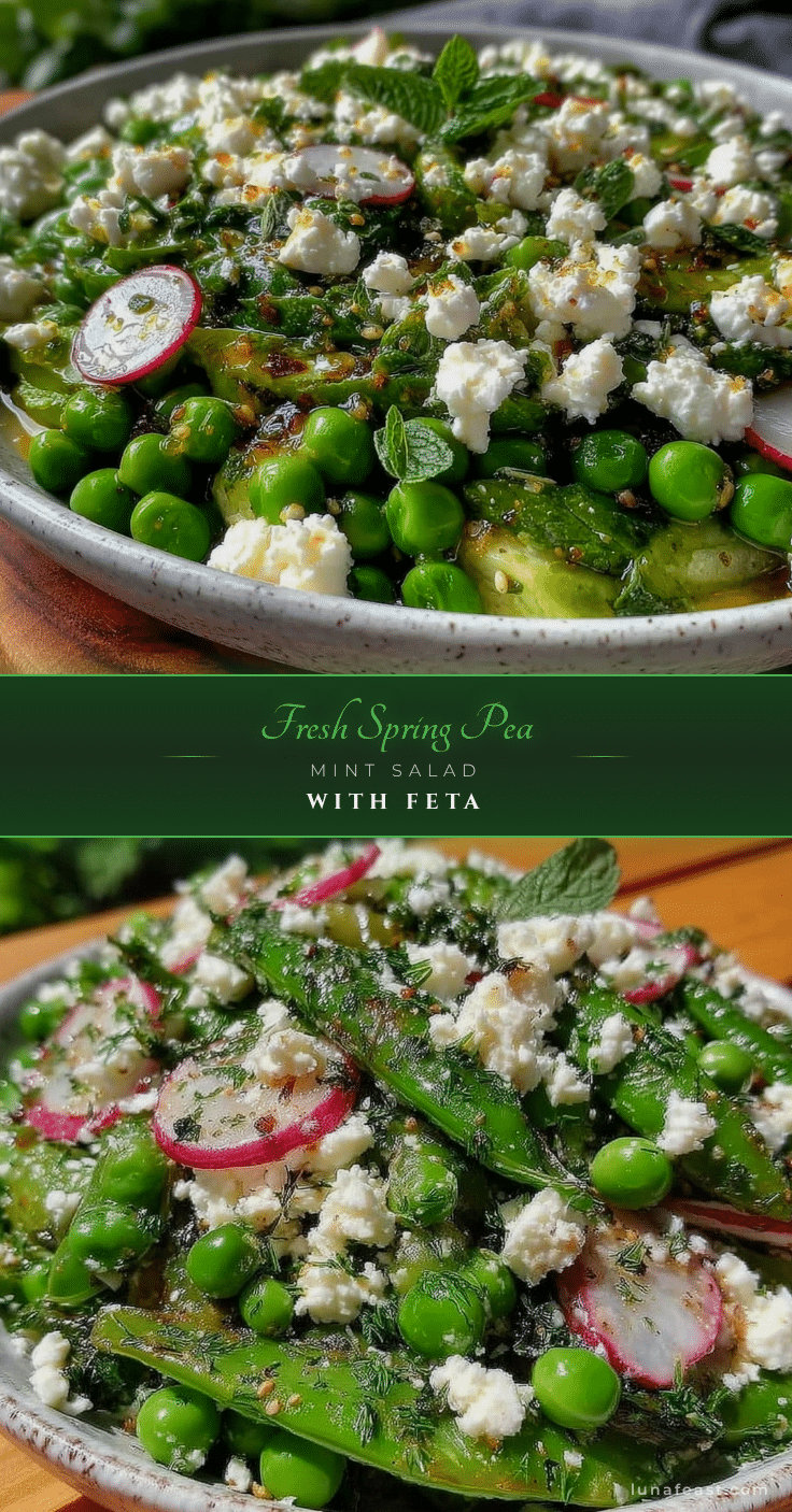 fresh spring pea and mint salad with feta recipe