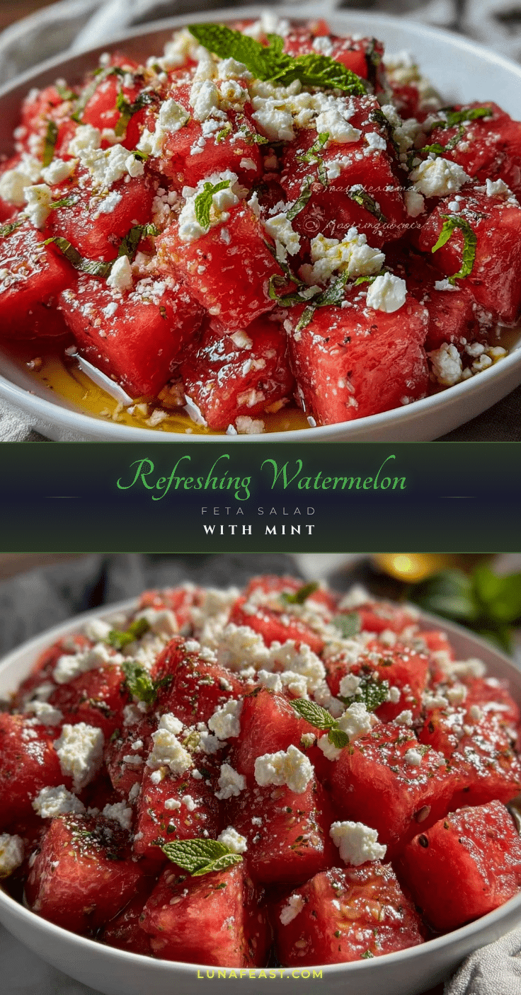 fresh watermelon feta salad with mint recipe
