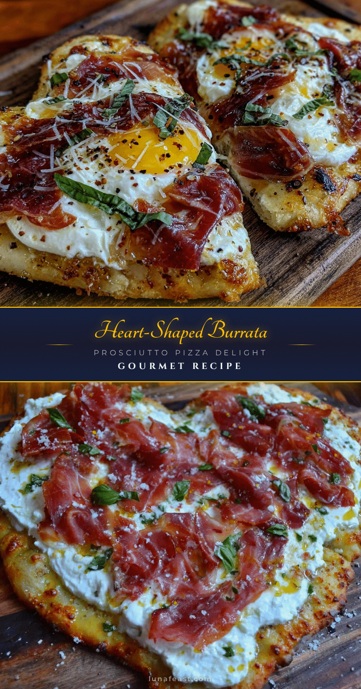 heart-shaped burrata and prosciutto pizza recipe