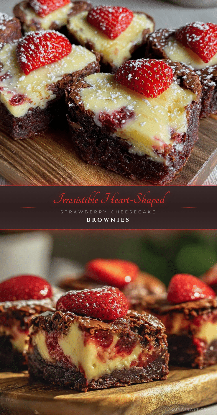 heart-shaped strawberry cheesecake brownies recipe