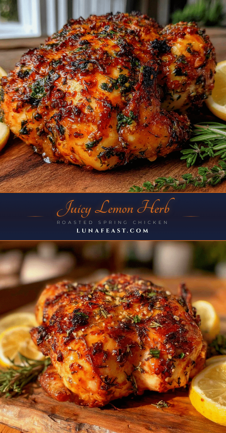 lemon herb roasted spring chicken recipe