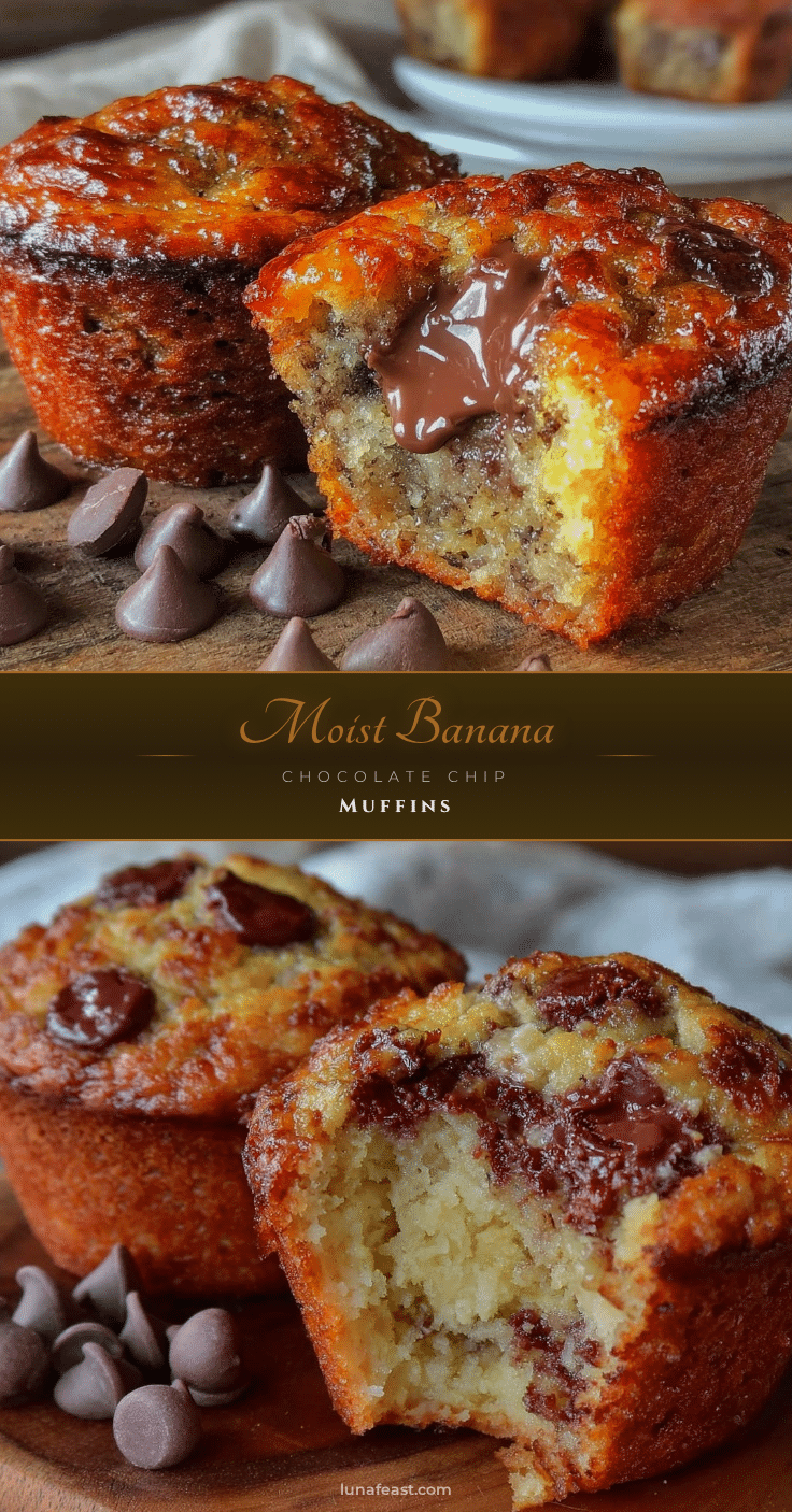 moist banana bread muffins with chocolate chips recipe