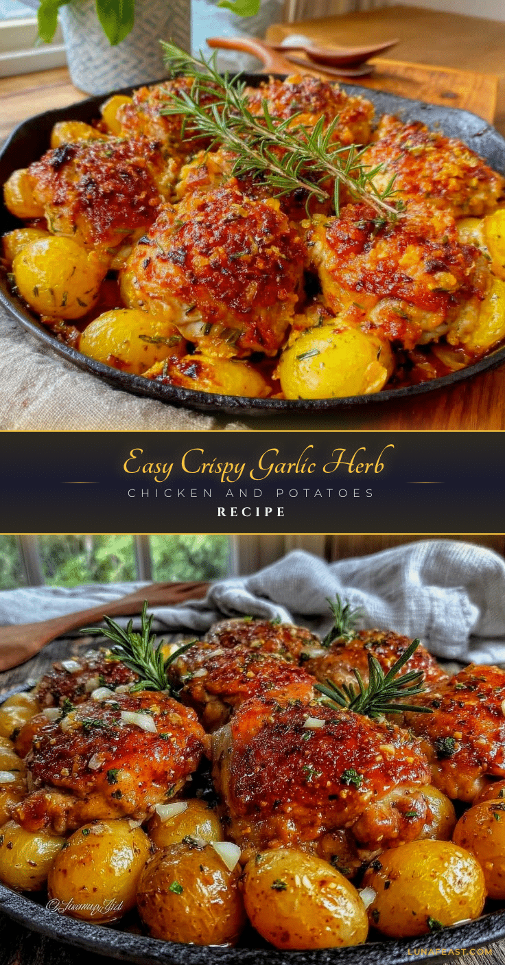 one-pan garlic herb chicken and potatoes recipe