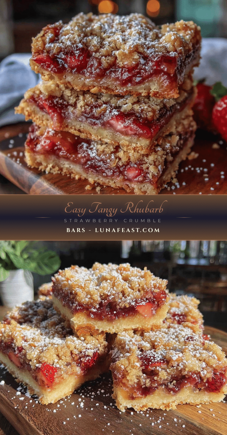 rhubarb strawberry crumble bars recipe