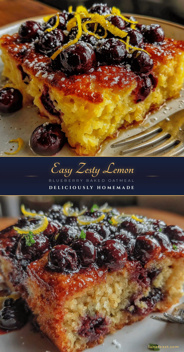 zesty lemon blueberry baked oatmeal recipe