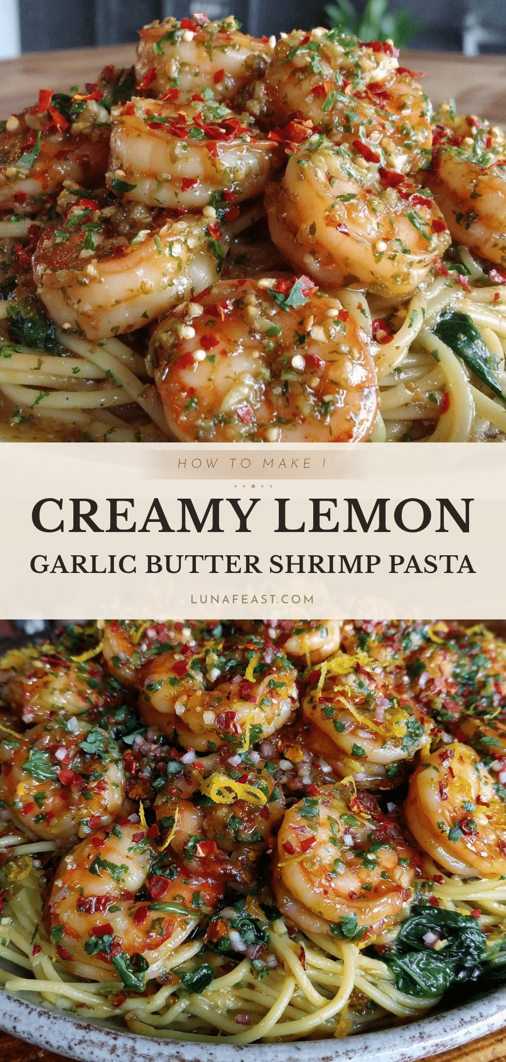 creamy lemon garlic butter shrimp pasta recipe
