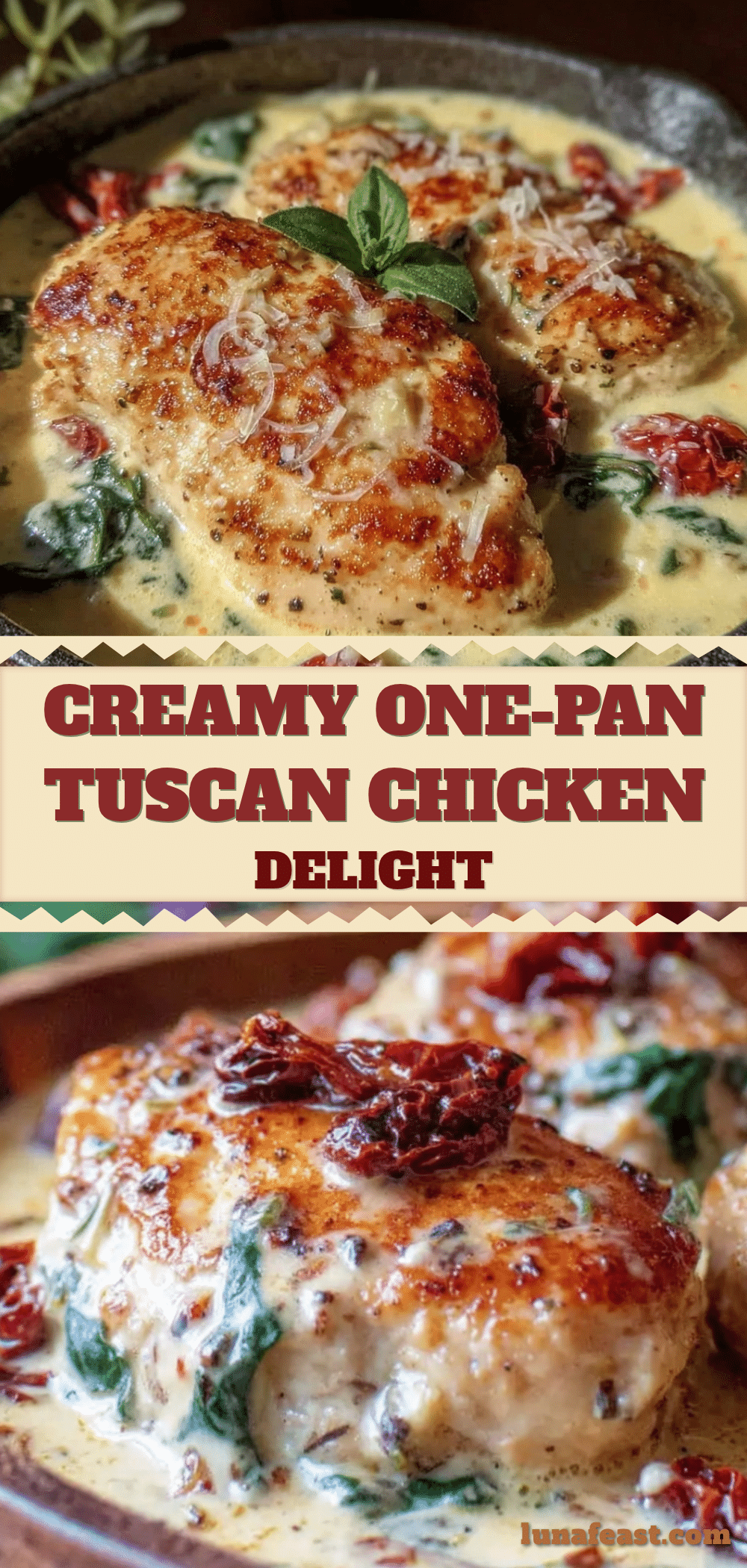 creamy one-pan Tuscan chicken delight recipe