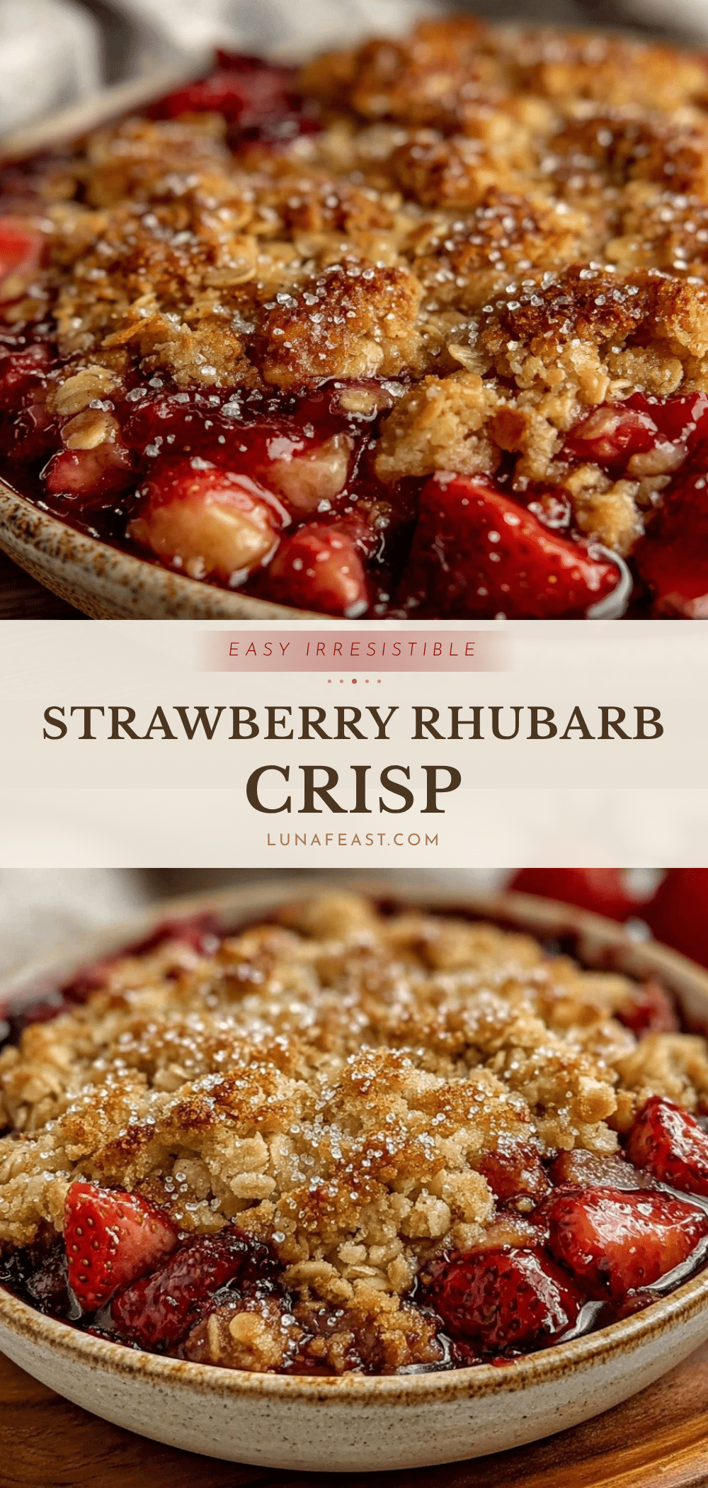 easy strawberry rhubarb crisp recipe