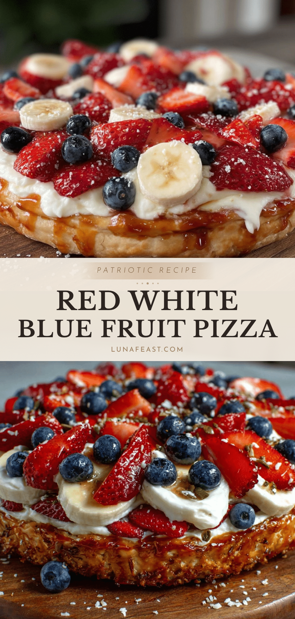 fresh red white and blue fruit pizza recipe