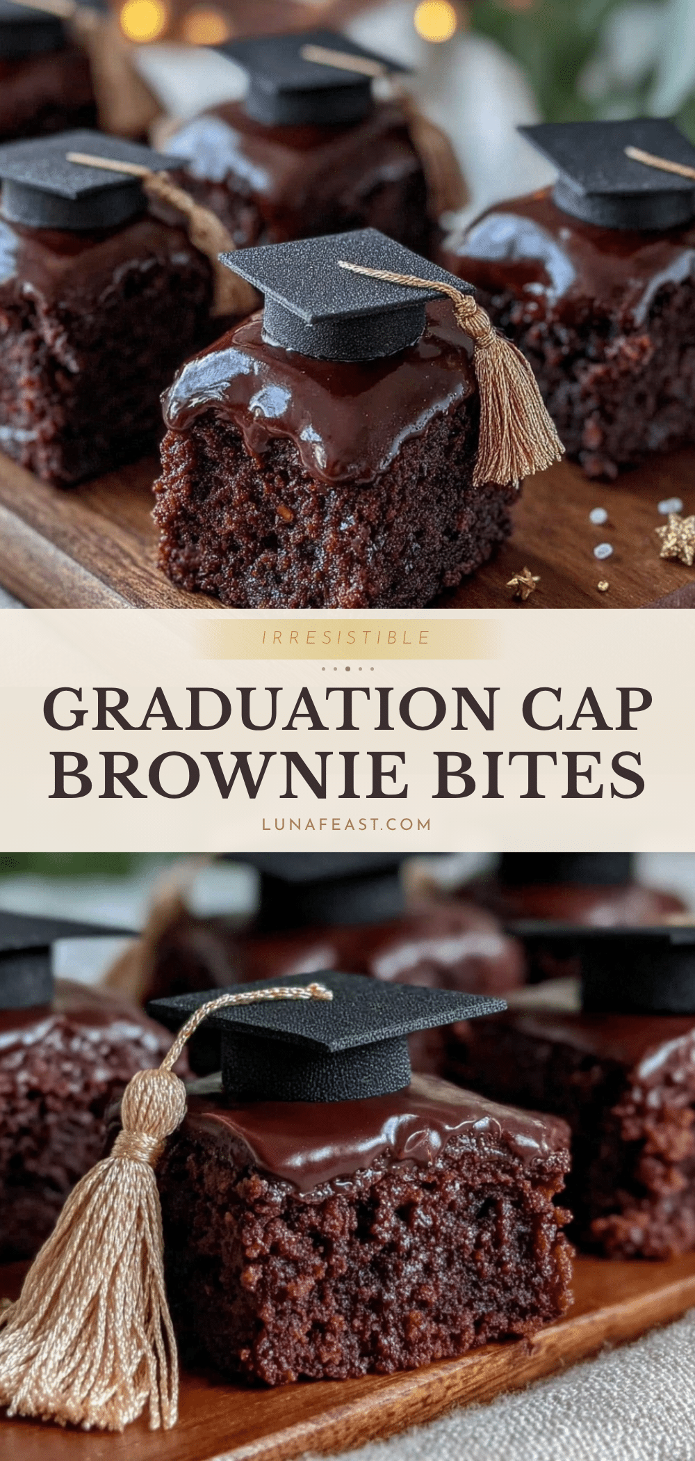 graduation cap brownie bites recipe