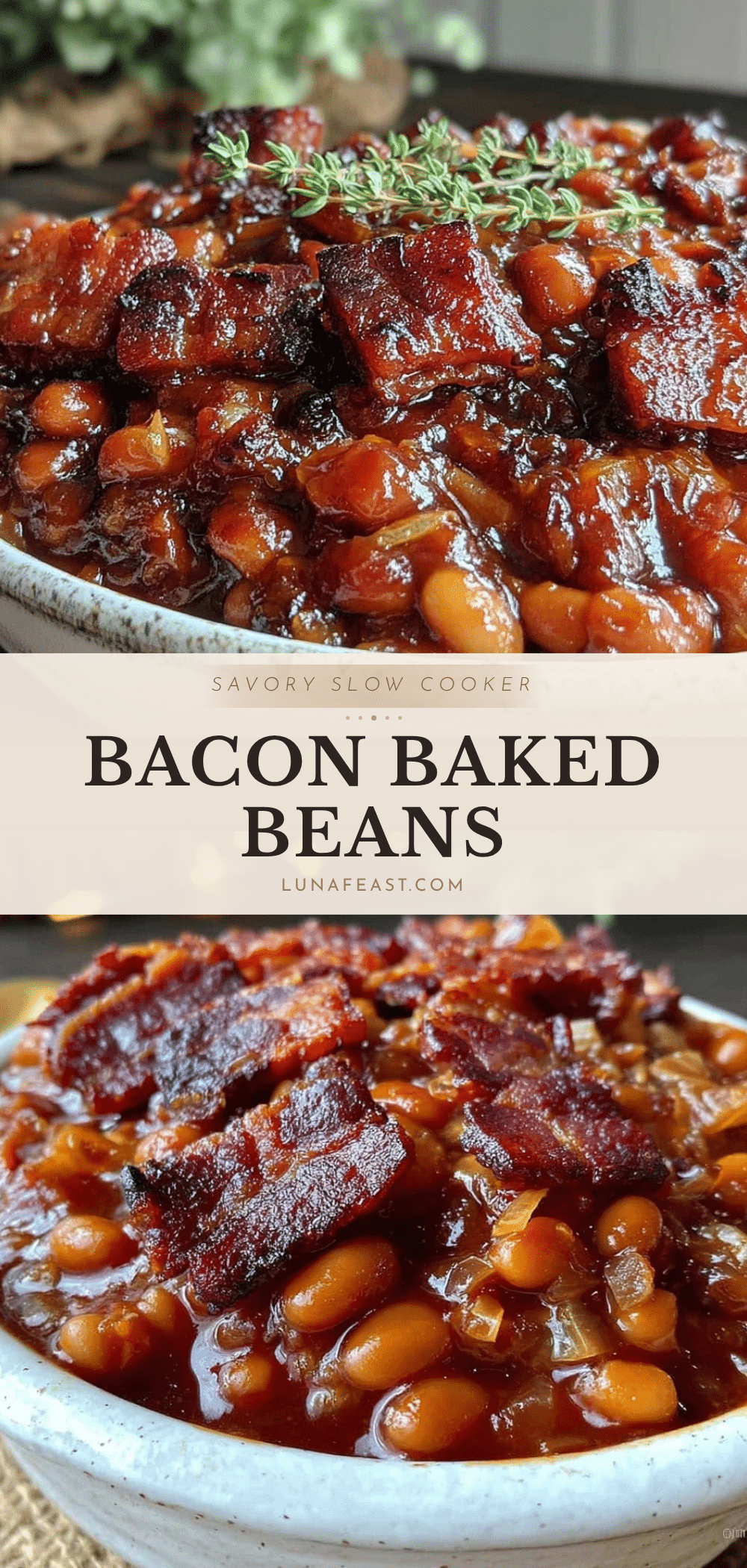 savory crockpot baked beans with bacon recipe