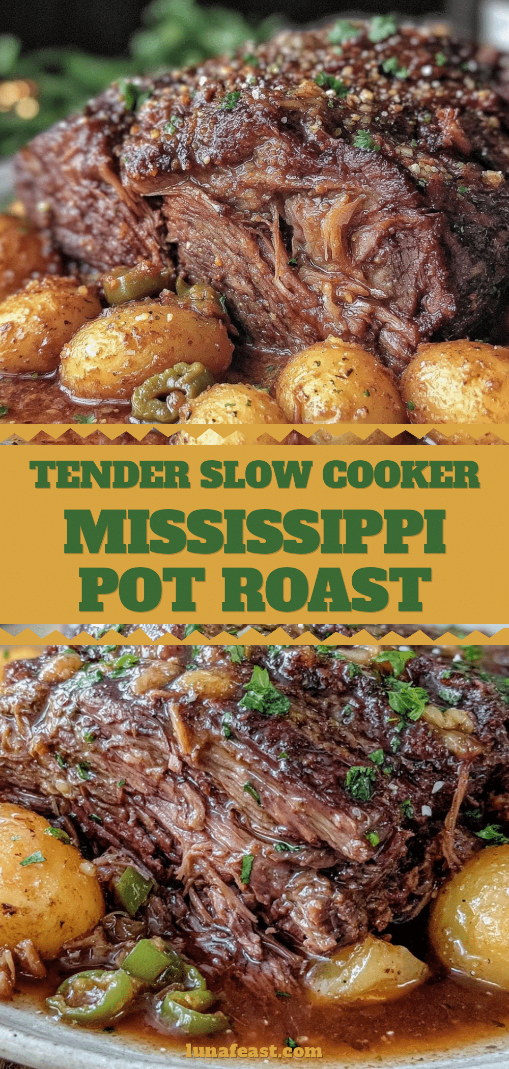 slow cooker Mississippi pot roast recipe