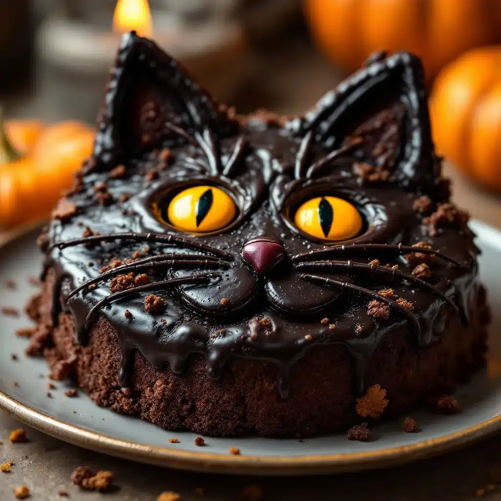 black cat halloween cookie cake preparation steps