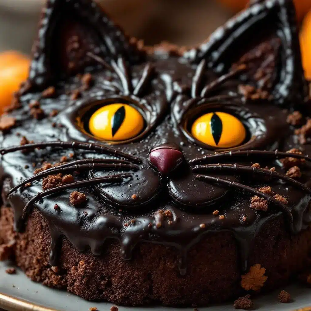 black cat halloween cookie cake - featured image