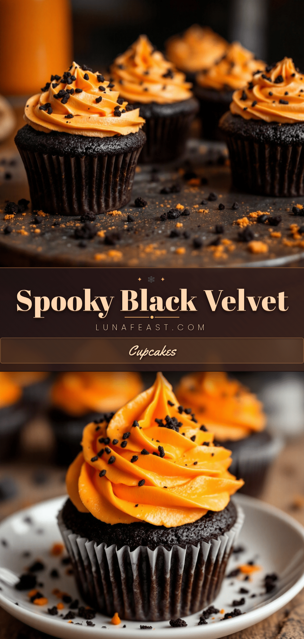 black velvet Halloween cupcakes recipe