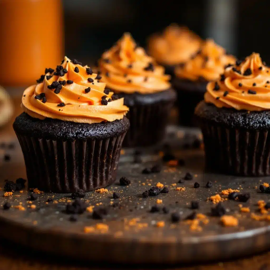 black velvet Halloween cupcakes - featured image