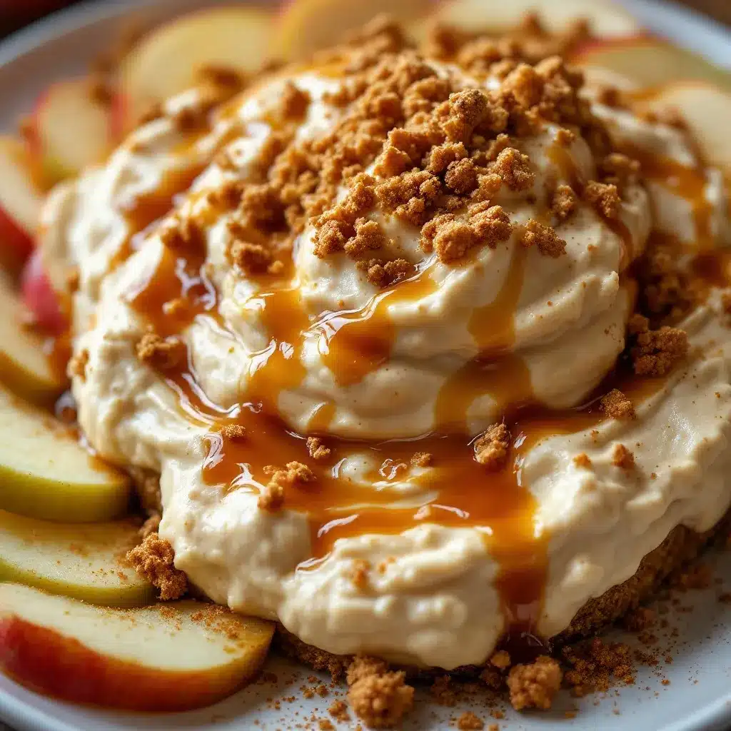 caramel apple cheesecake dip preparation steps