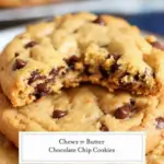 chewy brown butter chocolate chip cookies - featured image