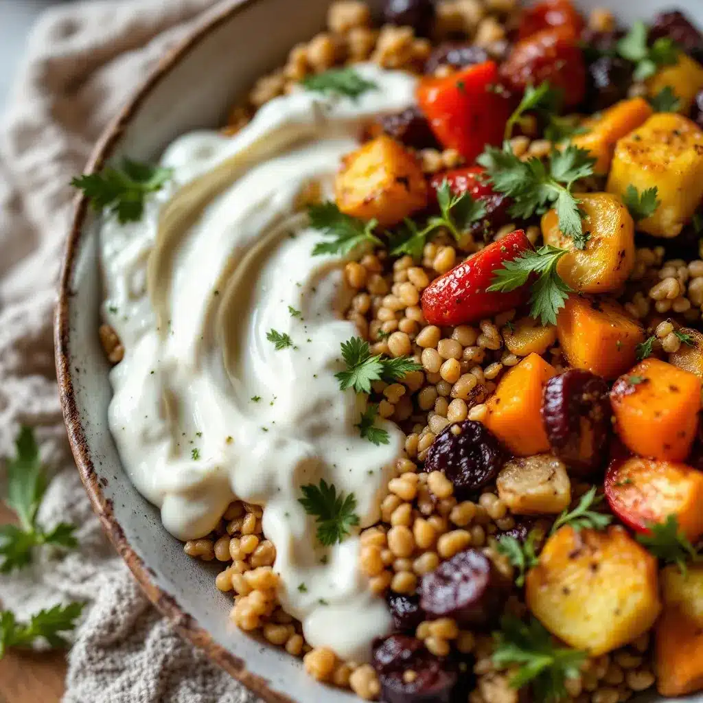 cozy fall harvest grain bowl preparation steps