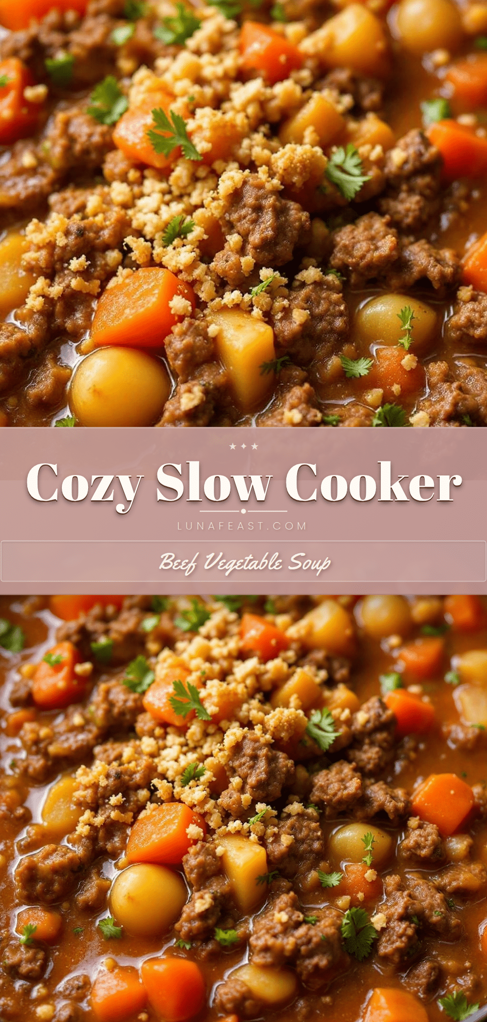 cozy slow cooker ground beef and vegetable soup recipe