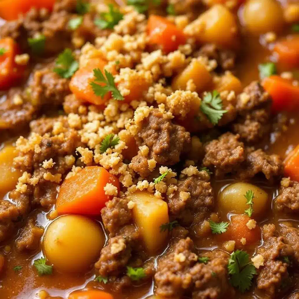 cozy slow cooker ground beef and vegetable soup - featured image
