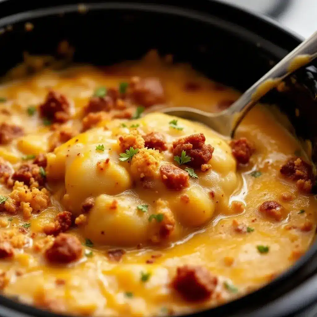creamy crockpot cheeseburger potato soup preparation steps