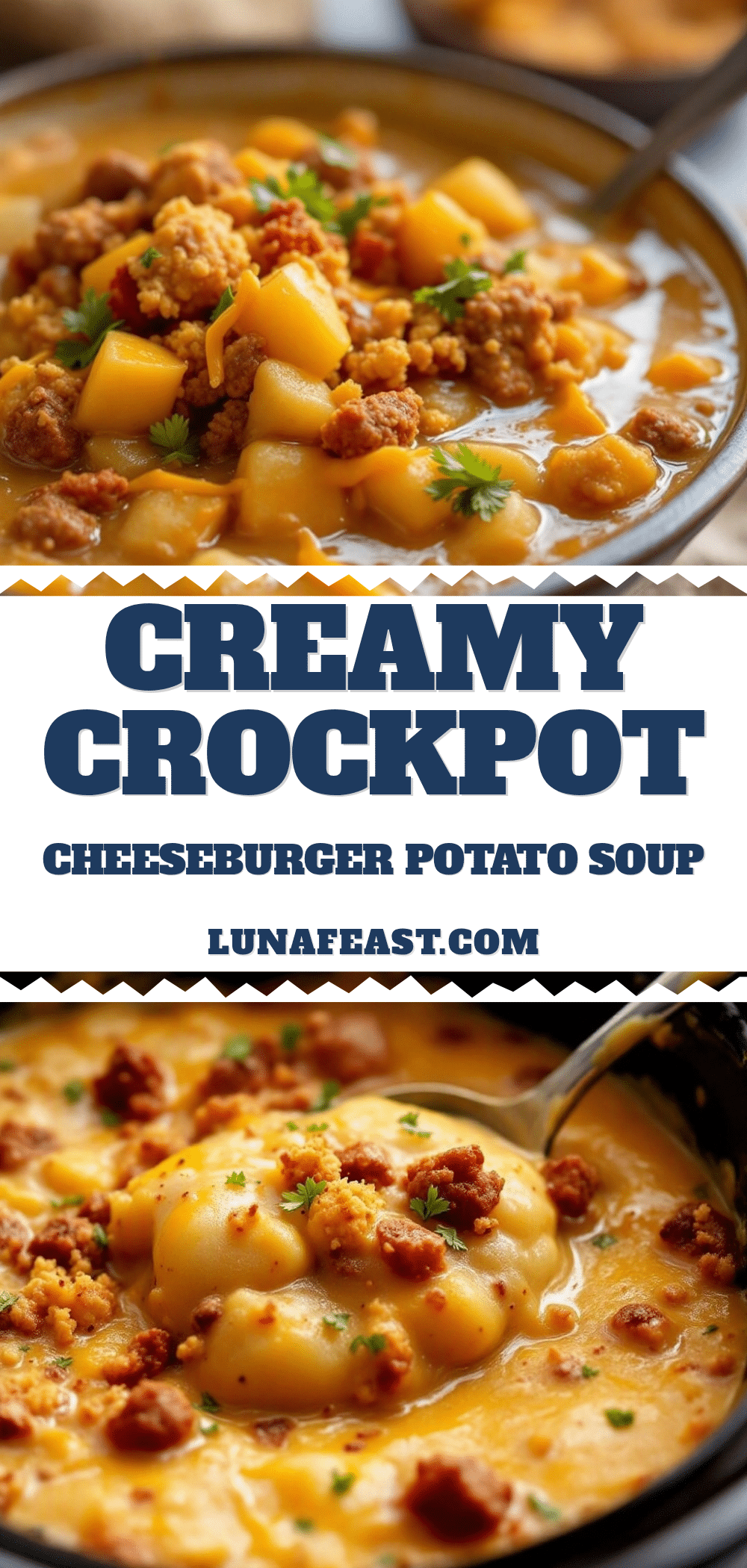 creamy crockpot cheeseburger potato soup recipe