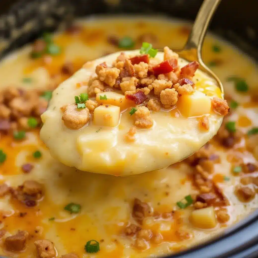 creamy loaded baked potato soup crockpot preparation steps