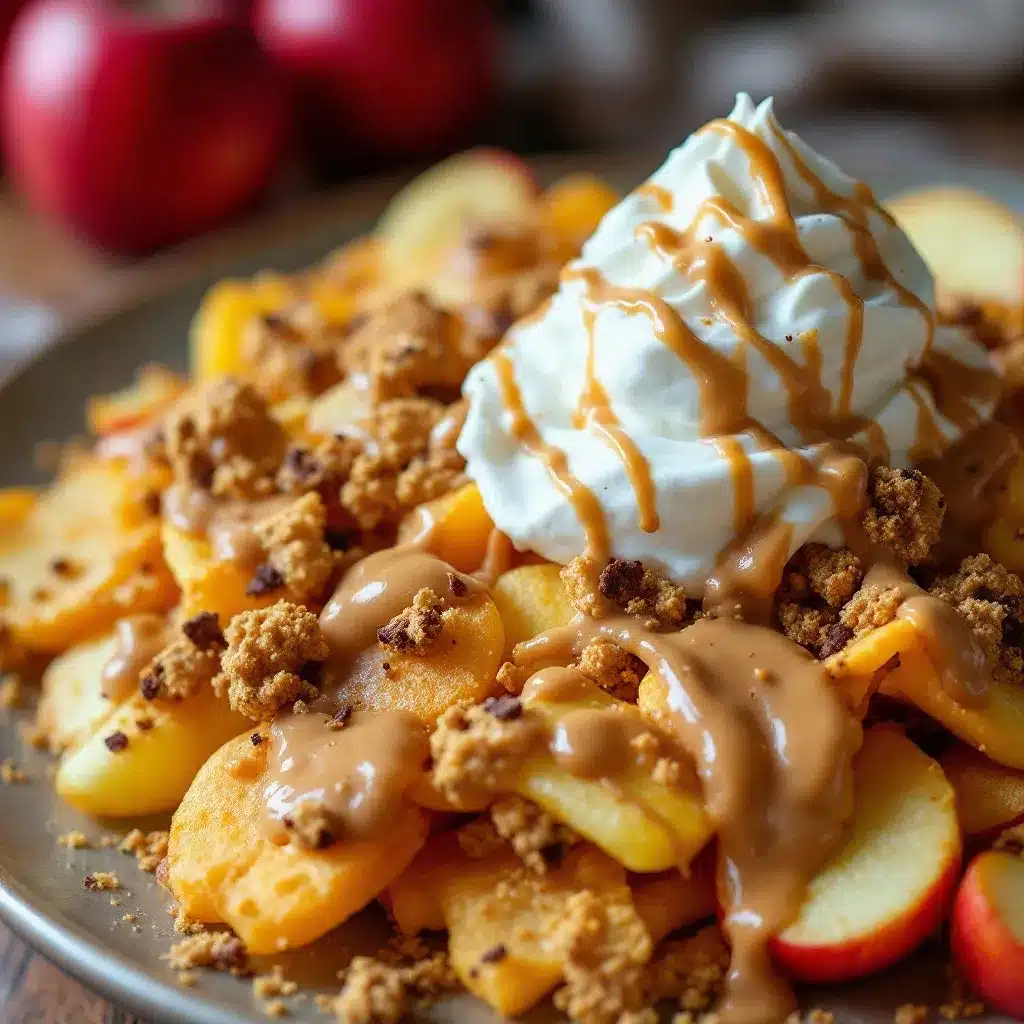 easy apple nachos with peanut butter drizzle preparation steps