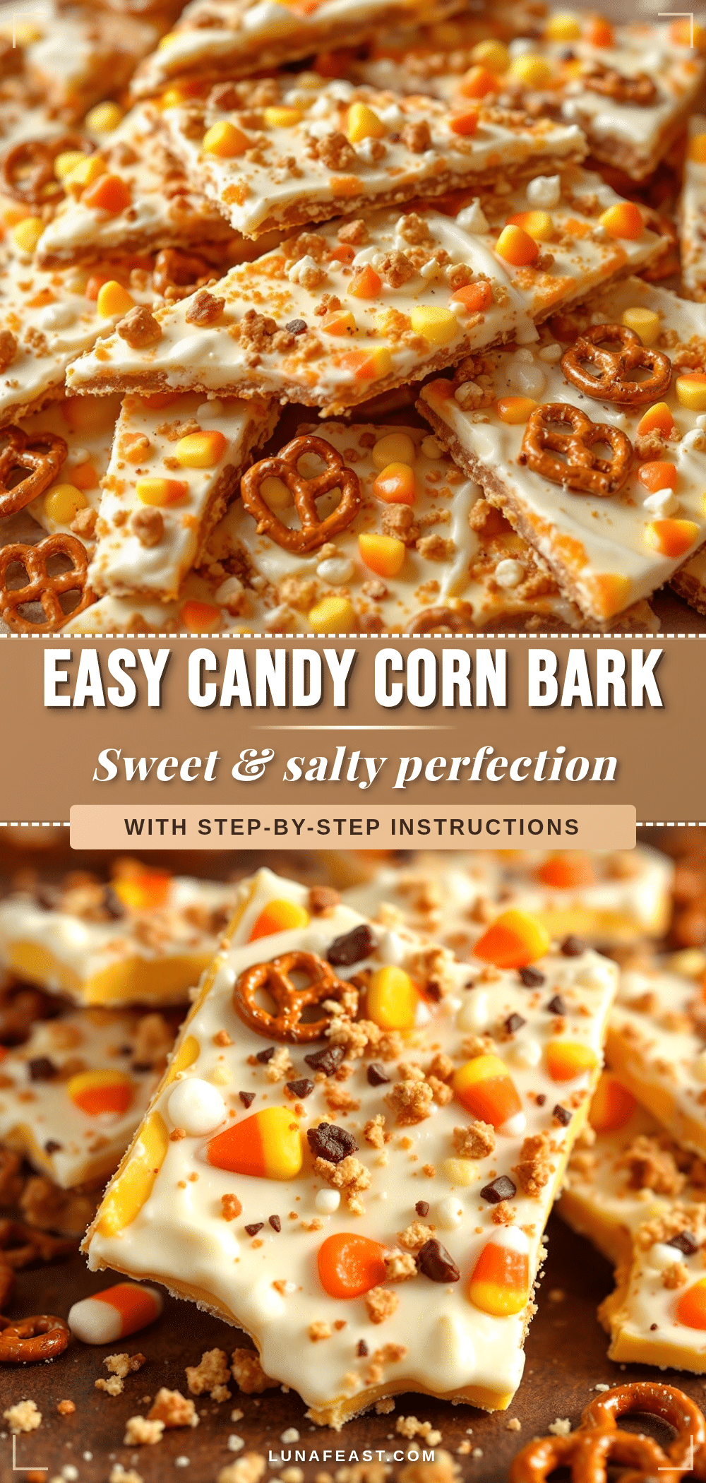 Easy Candy Corn Bark recipe