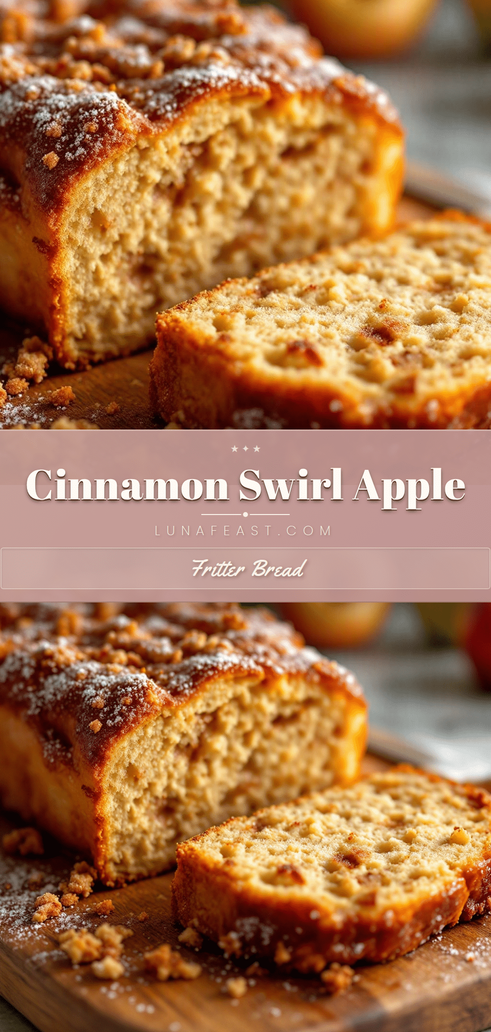 Easy Cinnamon Sugar Apple Fritter Bread recipe