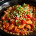 easy crockpot salsa chicken - featured image